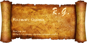 Rozman Gyoma névjegykártya